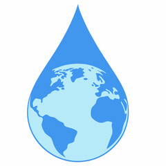 Obraz premium Water Droplet Globe vector illustration