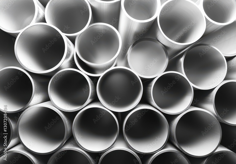 Poster abstract industrial background with metallic pipes in gray tones ideal for design and architecture p