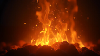 Captivating Flames and Glowing Embers Display