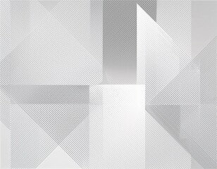  white and gray overlap triangle geometric technology pattern minimal rectangle randomly arranged white lines transparent web square background layers overlapping presentation design