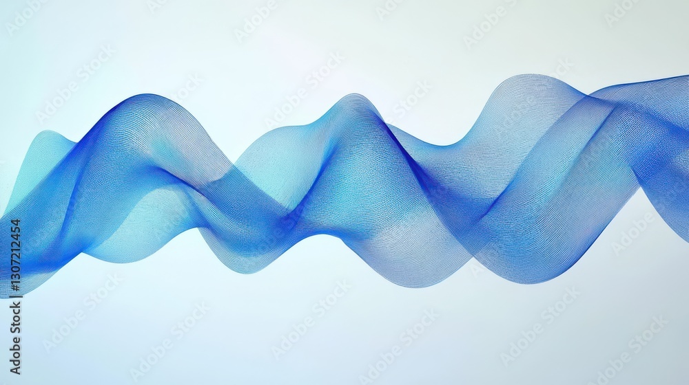 Aufkleber blue abstract wave pattern with smooth motion and light effects