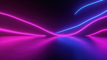 Abstract purple background with flowing lines and glowing waves