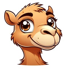 Obraz premium Cute Cartoon Camel Face – Adorable Mascot Illustration