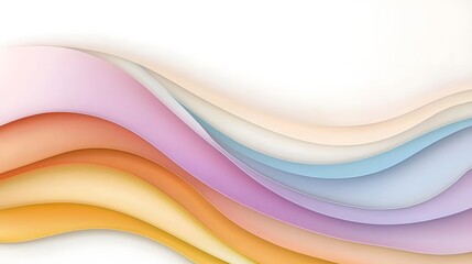 Soft Waves of Colorful Layers, Flowing Abstract Design with Gentle Curves in Pastel Shades for Modern Backgrounds
