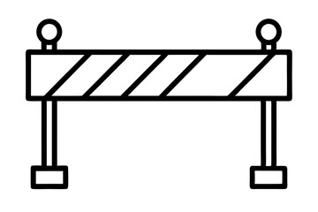 Minimal Road Barrier Icon – Vector Line Art Symbol for Traffic Control


