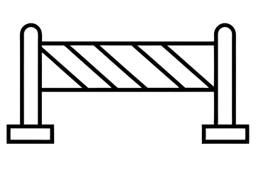 Minimal Road Barrier Icon – Vector Line Art Symbol for Traffic Control

