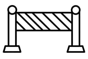 Minimal Road Barrier Icon – Vector Line Art Symbol for Traffic Control

