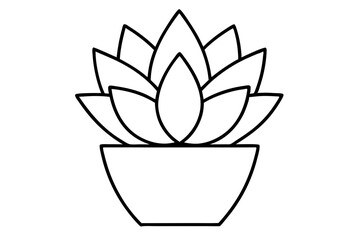 Succulent Plant Line Art – Minimal Vector Illustration for Modern Decor & Design

