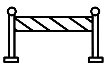 Minimal Road Barrier Icon – Vector Line Art Symbol for Traffic Control


