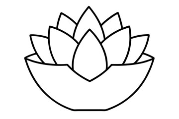 Succulent Plant Line Art – Minimal Vector Illustration for Modern Decor & Design


