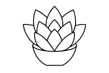 Succulent Plant Line Art – Minimal Vector Illustration for Modern Decor & Design

