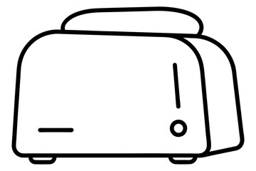 Toaster Line Art Illustration for Kitchen Appliance Branding and Retail

