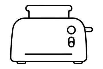Toaster Line Art Illustration for Kitchen Appliance Branding and Retail

