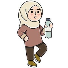 girl with bottle plastic 