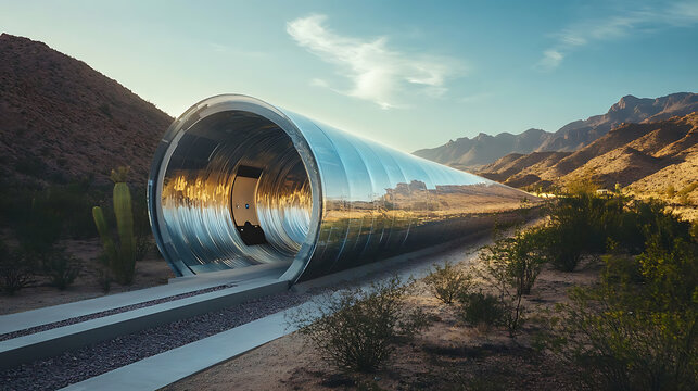 futuristic transparent tunnel with hyperloop train concept showcasing mobility innovation modern design fast transport advanced infrastructure and speed of the future