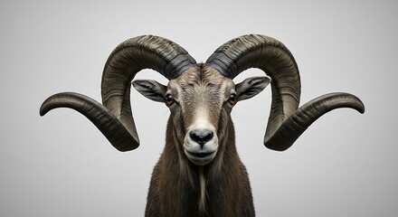 Fototapeta premium Majestic goat portrait - power and resilience - wildlife print or conservation campaign
