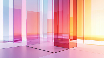 3D illustration smooth glass style. translucent frosted glass with elements of modern high-tech background.