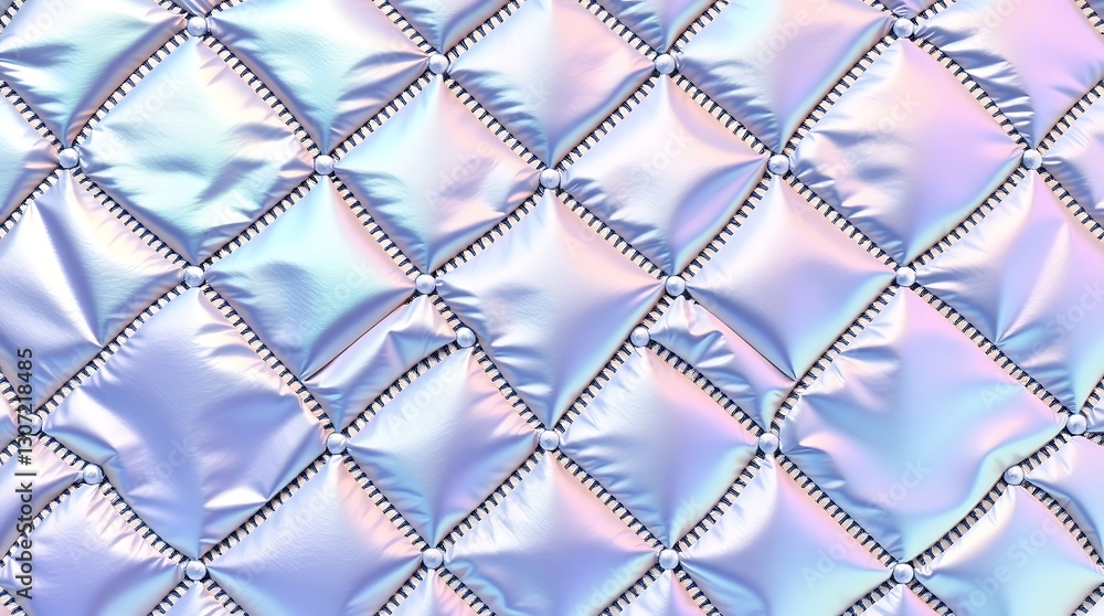 Poster quilted iridescent surface: an eye-catching iridescent surface of a quilted design, with repeating d
