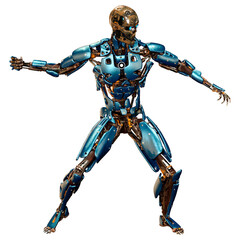 3D Rendering Male Robot on White