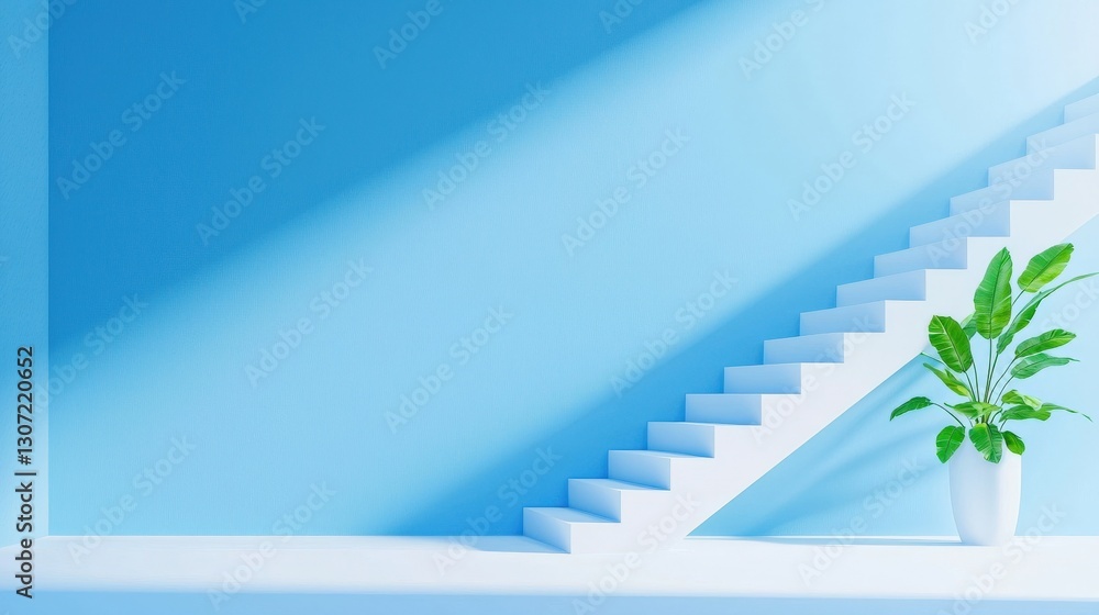 Poster journey of progress represented by ascending steps.