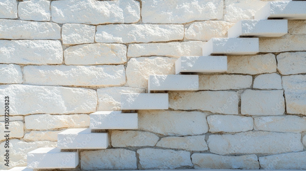 Poster journey of progress represented by ascending steps.