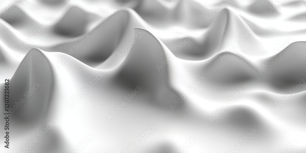 Poster abstract white wave background soft 3d render smooth texture undulating surface design element