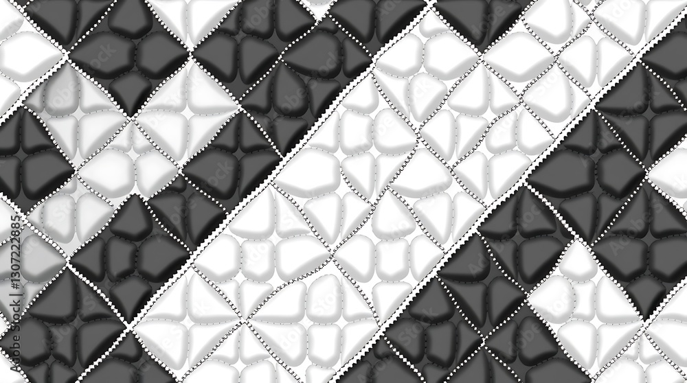 Aufkleber geometric delight: an abstract design composed of black and white diamond patterns creates a visuall