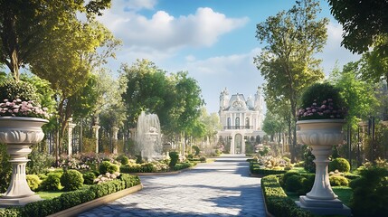 Obraz premium Modern city life with parks and stunning building designs high resolution picture