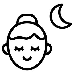 잠자는 소녀 얼굴 아이콘