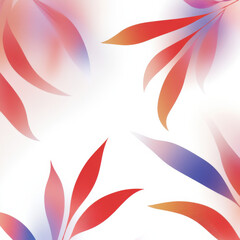 A soft and vibrant abstract floral pattern featuring flowing leaves in warm hues against a light backdrop.