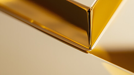 A gold colored object with a curved edge