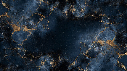 Fototapeta premium Abstract navy blue marble texture with golden veins elegant background design art dark rich image