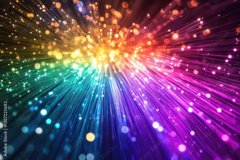 Poster colorful burst of light rays creating a vibrant, dynamic visual experience