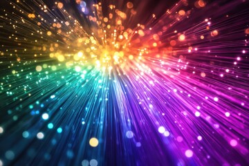 Naklejka premium Colorful burst of light rays creating a vibrant, dynamic visual experience