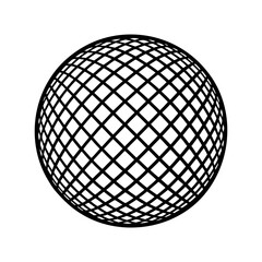 Linear globe grid. Wireframe globe isolated on white background. Vector illustration