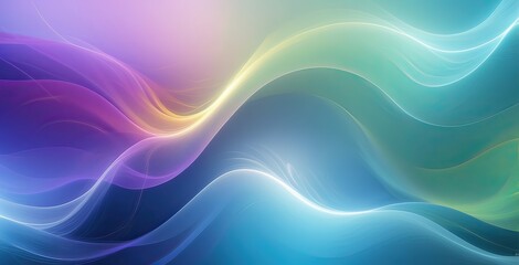 Abstract wave patterns in vibrant colors create a mesmerizing visual effect in a serene environment, created by ai generated