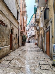 Fototapeta premium Street in Bari Italy, rainy day 