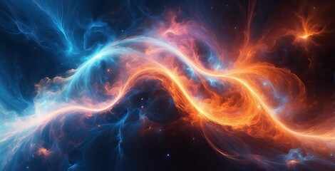 Vivid display of swirling colors in cosmic space illustrating the beauty of the universe, created by ai generated