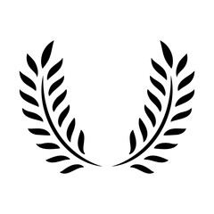 Laurel wreath icon. Circular laurel wreath. Symbol of victory and achievement. Victory symbol. Vector illustration