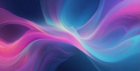 Colorful abstract wave design with flowing patterns in hues of pink, purple, and blue on a dark background, created by ai generated