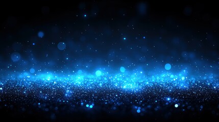 Obraz premium Abstract Blue Glitter Background: Celestial Sparkle and Shimmering Lights