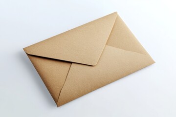 Stock photo of a brown envelope placed on a clean white background ideal for stationery mockups