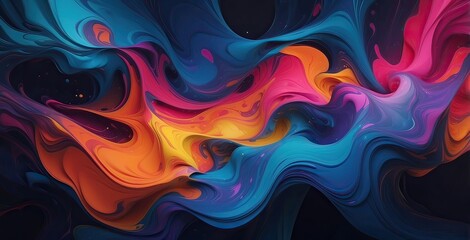 Colorful abstract waves create a vibrant visual experience at twilight, created by ai generated