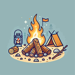 vector illustration of a campfire