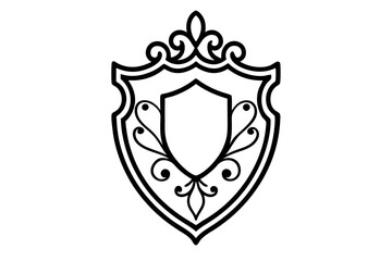 Elegant Gold Baroque Crest Vector Illustration


