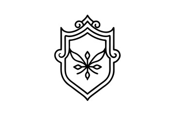 Elegant Gold Baroque Crest Vector Illustration

