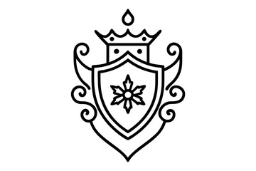 Elegant Gold Baroque Crest Vector Illustration

