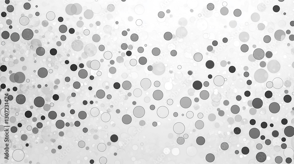 Aufkleber abstract grayscale background with scattered circles various sizes design element art dots spots