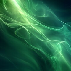 Abstract Green Energy Swirling Light Trails