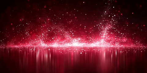 Sparkling Red Glitter Background Festive Shimmering Lights Design Texture